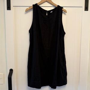 Black Linen Shift Dress